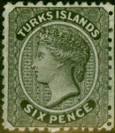 Valuable Postage Stamp from Turks Islands 1867 6d Black SG2 Fine Mtd Mint