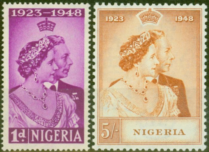 Nigeria 1948 RSW set of 2 SG62-63 V.F MNH  King George VI (1936-1952) Old Royal Silver Wedding Stamp Sets