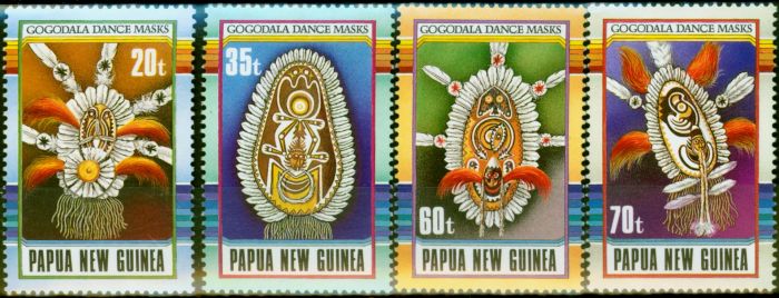 Collectible Postage Stamp from Papua New Guinea 1990 Gogodala Dance Masks Set of 4 SG617-620 V.F MNH