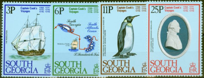 Collectible Postage Stamp from South Georgia 1979 Cook set of 4 SG70-73 V.F MNH