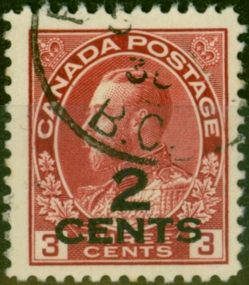 Old Postage Stamp Canada 1926 2c on 3c Carmine SG265 Fine Used