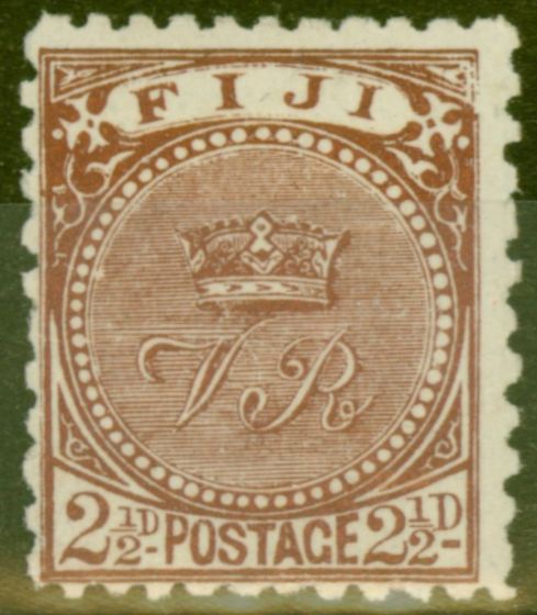 Collectible Postage Stamp from Fiji 1892 2 1/2d Chocolate SG84 P.11 x 10 V.F Lightly Mtd Mint
