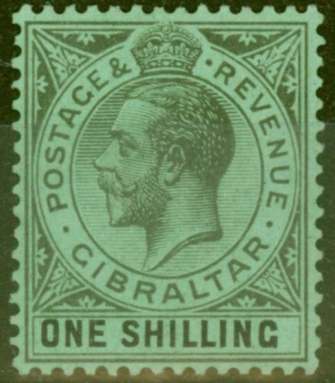 Valuable Postage Stamp from Gibraltar 1912 1s Black-Green SG81 Fine Mtd Mint