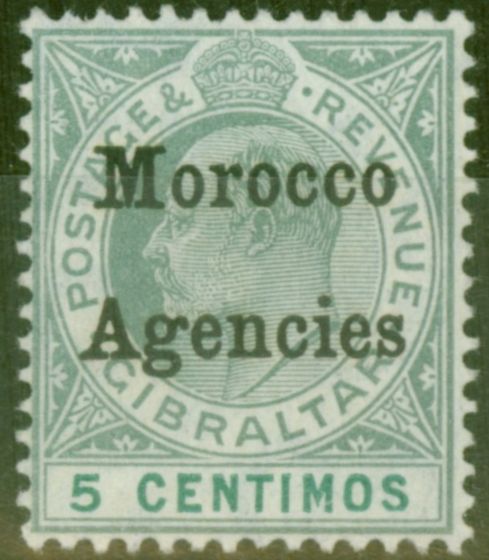 Old Postage Stamp from Morocco Agencies 1905 5c Grey-Green & Green SG24 V.F MNH