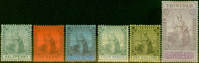 Old Postage Stamp from Trinidad 1901-03 Set of 6 SG127-132 Fine Mtd Mint