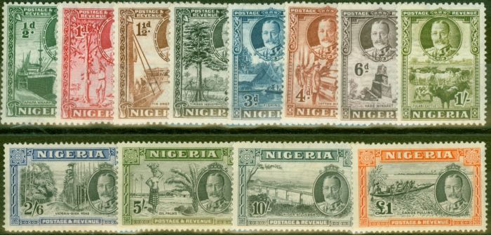 Collectible Postage Stamp from Nigeria 1936 set of 12 SG34-45 Fine MNH