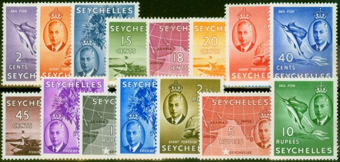 Valuable Postage Stamp Seychelles 1952 Set of 15 SG158-172 Fine & Fresh LMM