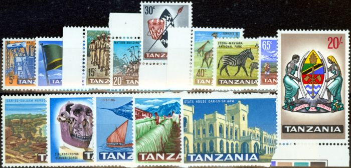 Collectible Postage Stamp from Tanzania 1965 set of 14 SG128-141 V.F MNH
