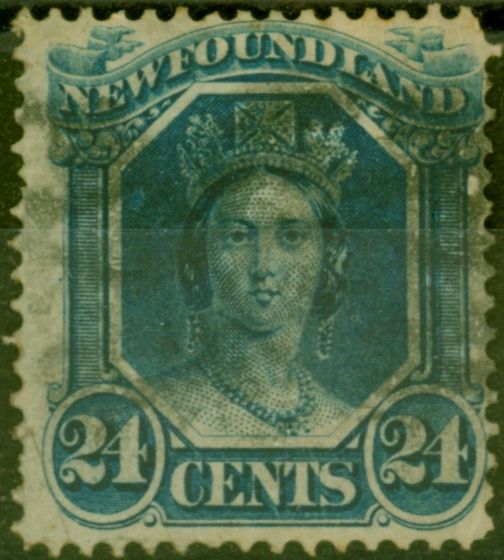 Valuable Postage Stamp Newfoundland 1865 24c Blue SG30 Good Used