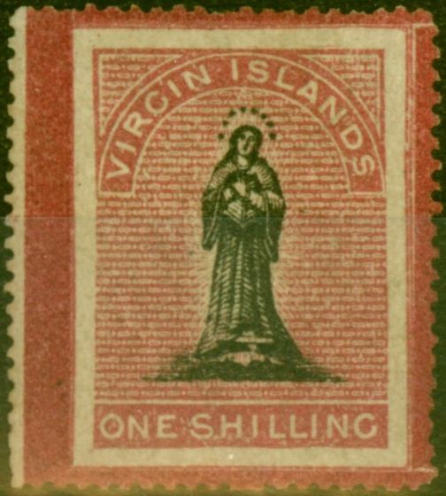 Virgin Islands 1867 1s Black & Rose-Carmine Greyish Paper SG20 Very Fine LMM Scarce