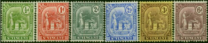 Rare Postage Stamp St Vincent 1909 Set of 6 SG102-107 Fine MM