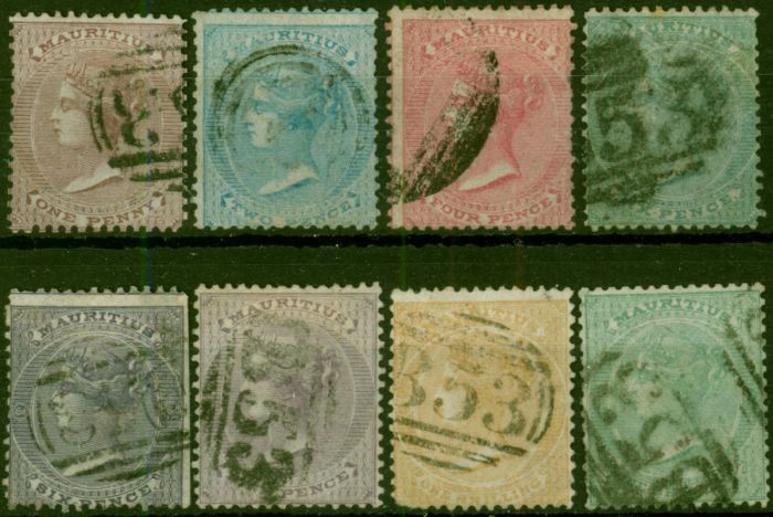 Mauritius 1860-63 Set of 8 SG46-53 Good to Fine Used CV £860 . Queen Victoria (1840-1901) Used Stamps