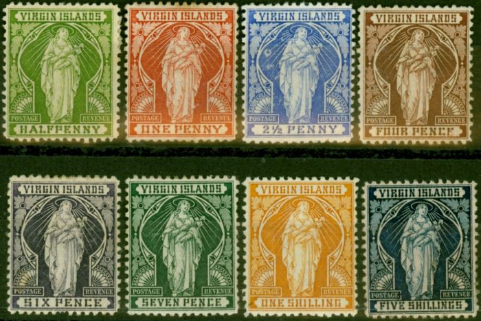 Old Postage Stamp Virgin Islands 1899 Set of 8 SG43-50 Good to Fine MM