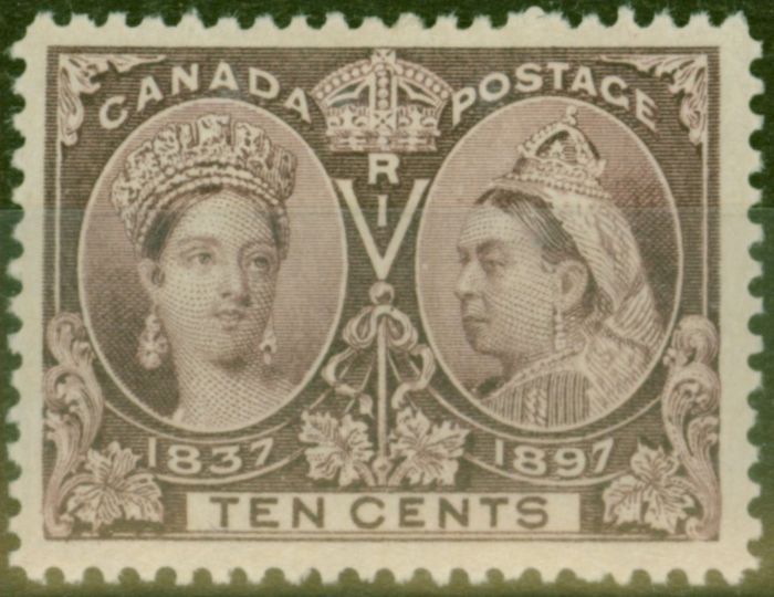 Rare Postage Stamp from Canada 1897 10c Purple SG131 Fine Mtd Mint