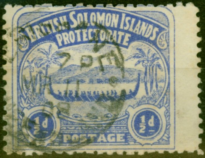 Old Postage Stamp from Solomon Islands 1907 1-2d Ultramarine SG1 Good Used