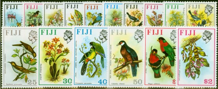 Valuable Postage Stamp from Fiji 1971 Birds & Flowers Set of 16 SG435-450 Very Fine MNH