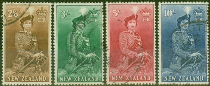 Collectible Postage Stamp from New Zealand 1954-57 set of 4 Top Values SG733d-736 Fine Used