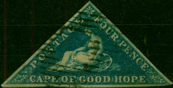C.O.G.H 1853 4d Deep Blue SG4 Good Used . Queen Victoria (1840-1901) Used Stamps