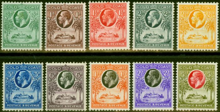 Valuable Postage Stamp from Gold Coast 1928 Set of 10 SG103-112 Fine Lightly Mounted Mint