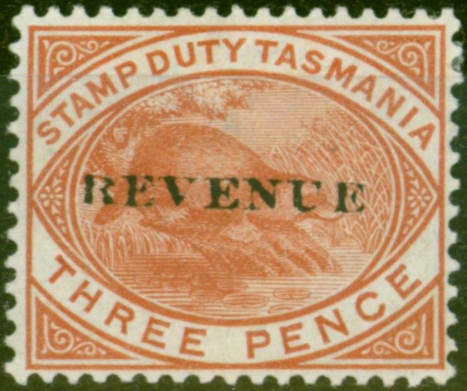 Collectible Postage Stamp from Tasmania 1900 3d Chestnut SGF34 Fine Very Lightly Mtd Mint