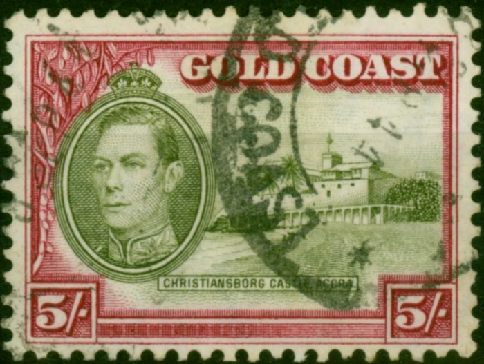 Gold Coast 1940 5s Olive-Green & Carmine SG131a Fine Used. King George VI (1936-1952) Used Stamps