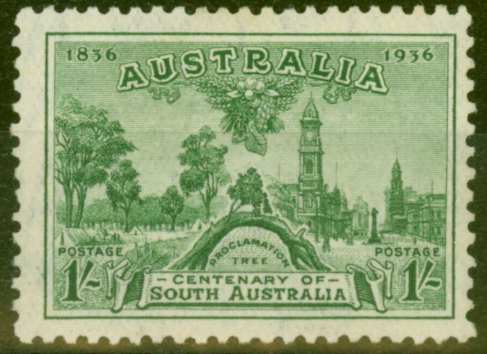 Collectible Postage Stamp from Australia 1936 1s Green SG163 Fine Lightly Mtd Mint