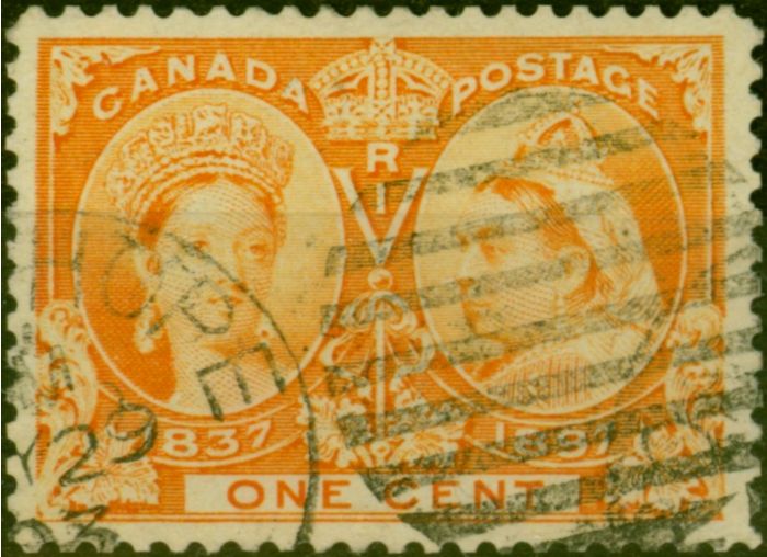 Old Postage Stamp from Canada 1897 1c Orange-Yellow SG123 Fine Used