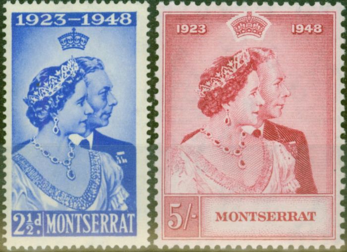 Montserrat 1949 RSW set of 2 SG115-116 Fine Mtd Mint King George VI (1936-1952) Old Royal Silver Wedding Stamp Sets