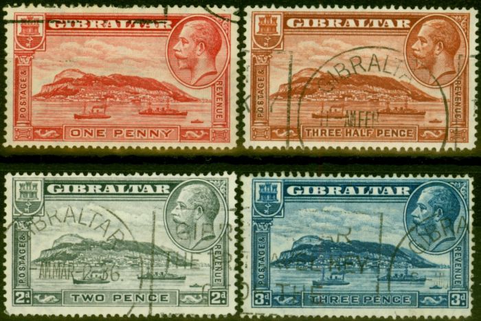 Old Postage Stamp Gibraltar 1931-33 Set of 4 SG110-113 Fine Used