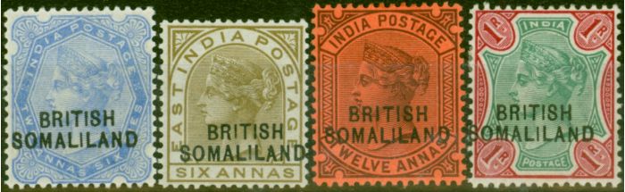 Collectible Postage Stamp Somaliland 1903 Set of 4 to 1R SG18-21 Fine LMM