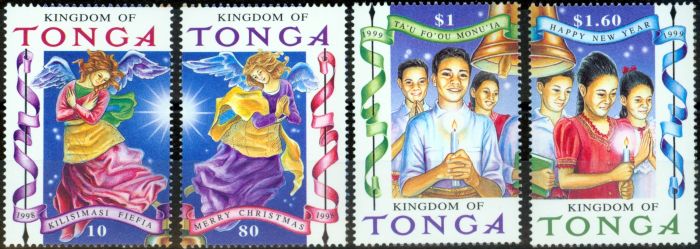 Collectible Postage Stamp from Tonga 1998 Christmas set of 4 SG1443-1446 V.F MNH