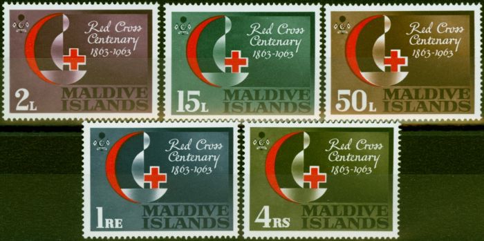 Collectible Postage Stamp from Maldive Islands 1963 Red Cross Set of 5 SG125-129 Very Fine MNH