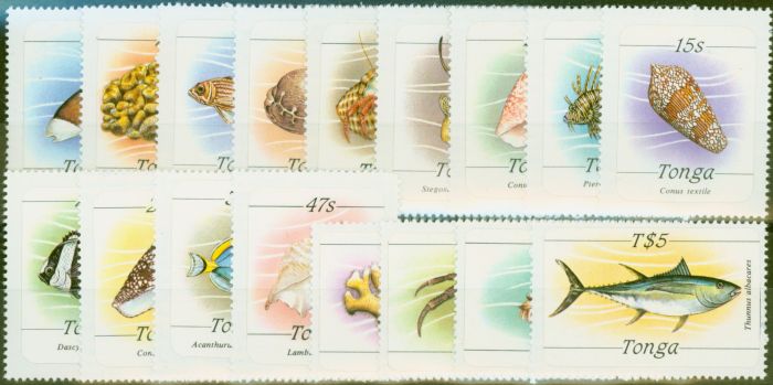Collectible Postage Stamp from Tonga 1984 Marine Life set of 17 SG865-881 V.F MNH