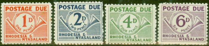 Rare Postage Stamp from Rhodesia & Nyasaland 1961 P.Due set of 4 SGD1-D4 Fine Mtd Mint