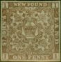 Valuable Postage Stamp Newfoundland 1862 1d Chocolate-Brown SG16 Fine MM