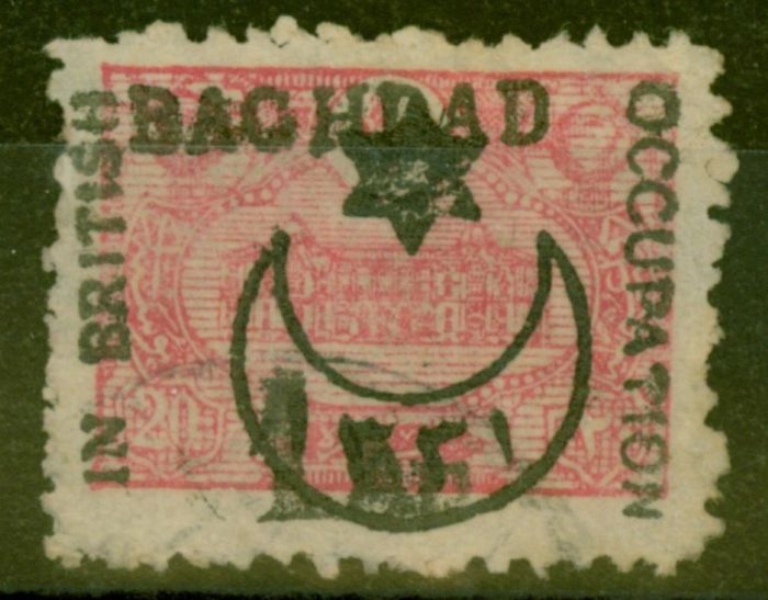 Valuable Postage Stamp from Iraq Baghdad 1917 1a on 20pa Rose SG14 V.F.U Example of this Rare Stamp