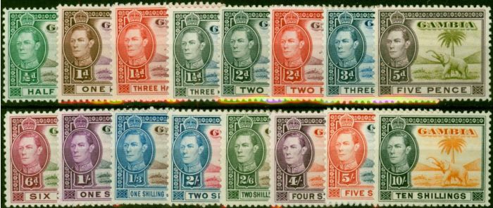 Gambia 1938-46 Set of 16 SG150-161 Fine LMM. King George VI (1936-1952) Mint Stamps