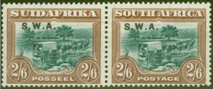 Rare Postage Stamp from S.W.A 1927 2s6d Green & Brown SG65 V.F Very Lightly Mtd Mint