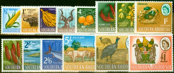Valuable Postage Stamp from Southern Rhodesia 1964 Set of 14 SG92-105 V.F MNH