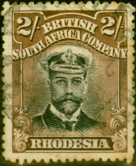 Collectible Postage Stamp from Rhodesia 1913 2s Black & Brown SG218 Die I P.15 Good Used