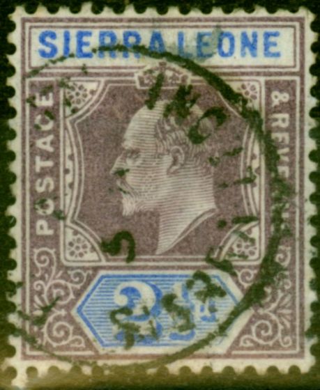 Collectible Postage Stamp from Sierra Leone 1903 2 1/2d Dull Purple & Ultramarine SG77 Fine Used