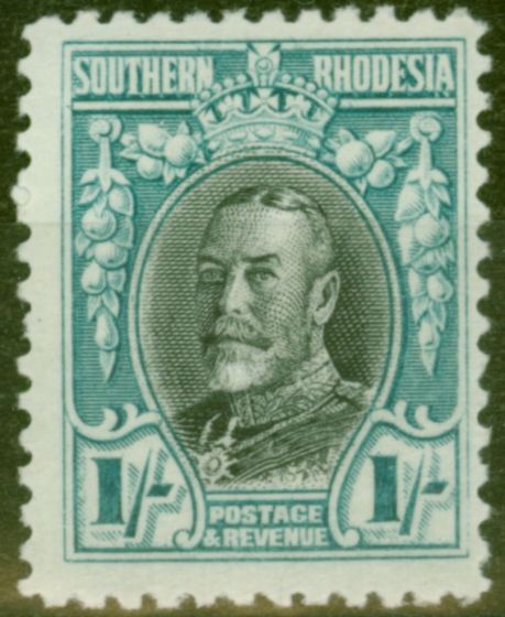 Valuable Postage Stamp from Southern Rhodesia 1935 1s Black & Greenish Blue SG23a P.11.5 V.F Lightly Mtd Mint