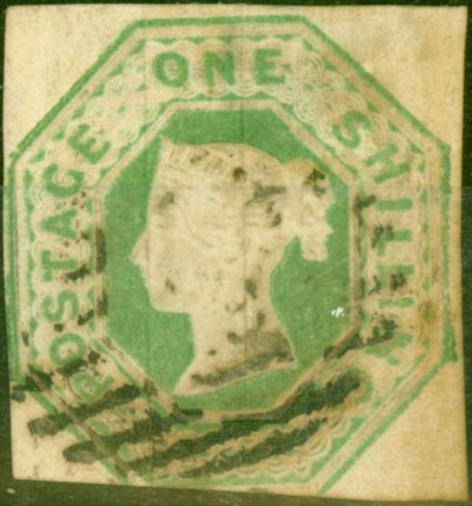 Rare Postage Stamp from GB 1847 1s Pale Green SG54 Good Used