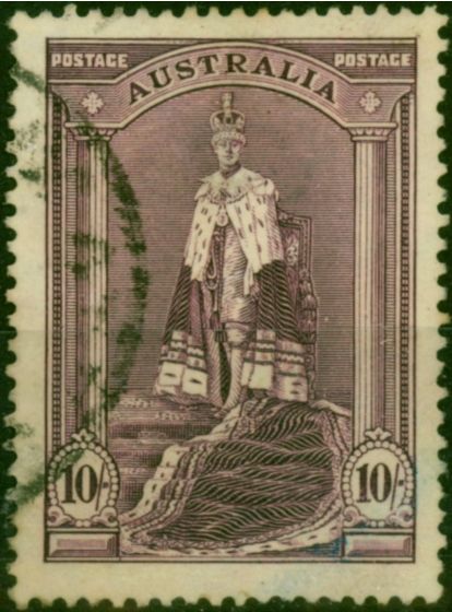 Australia 1938 10s Dull Purple SG177 Fine Used (2) . King George VI (1936-1952) Used Stamps