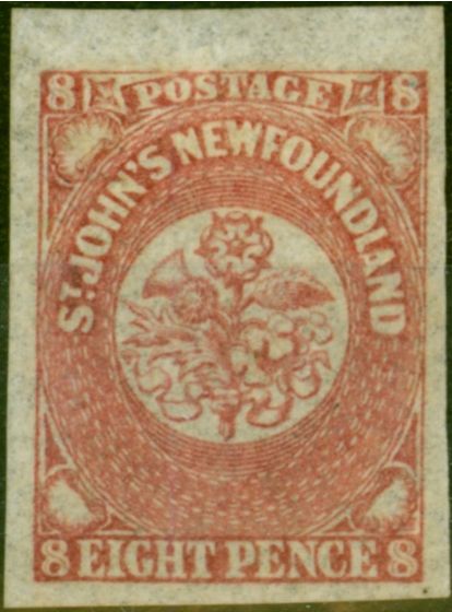 Collectible Postage Stamp Newfoundland 1862 8d Rose-Lake SG22 Fine MM