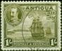 Rare Postage Stamp Antigua 1932 1s Olive-Green SG88 V.F.U