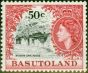 Old Postage Stamp from Basutoland 1962 50c Black & Carmine-Red SG78 Very Fine MNH