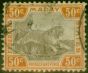 Old Postage Stamp Fed Malay States 1900 50c Grey-Brown & Orange-Brown SG22b Good Used