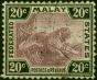 Fed of Malay States 1900 20c Mauve & Black SG21 Fine Used (2). Queen Victoria (1840-1901) Used Stamps