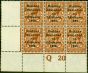 Valuable Postage Stamp from Ireland 1922 1 1/2d Red-Brown SG32 Fine MNH Control Q20 Pl 6 Block of 6